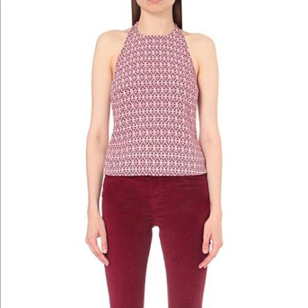 Maje Lucas crepe halterneck top